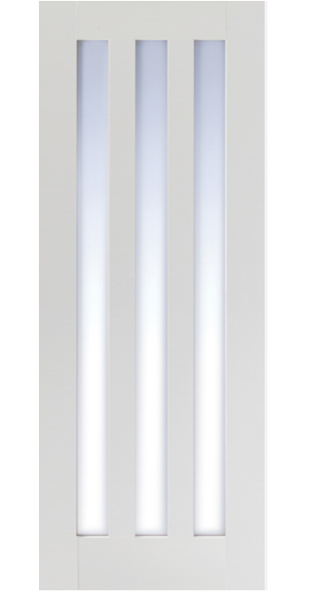 LPD Utah Glazed 3L White Primed Internal Door