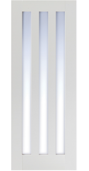 LPD Utah Glazed 3L White Primed Internal Door