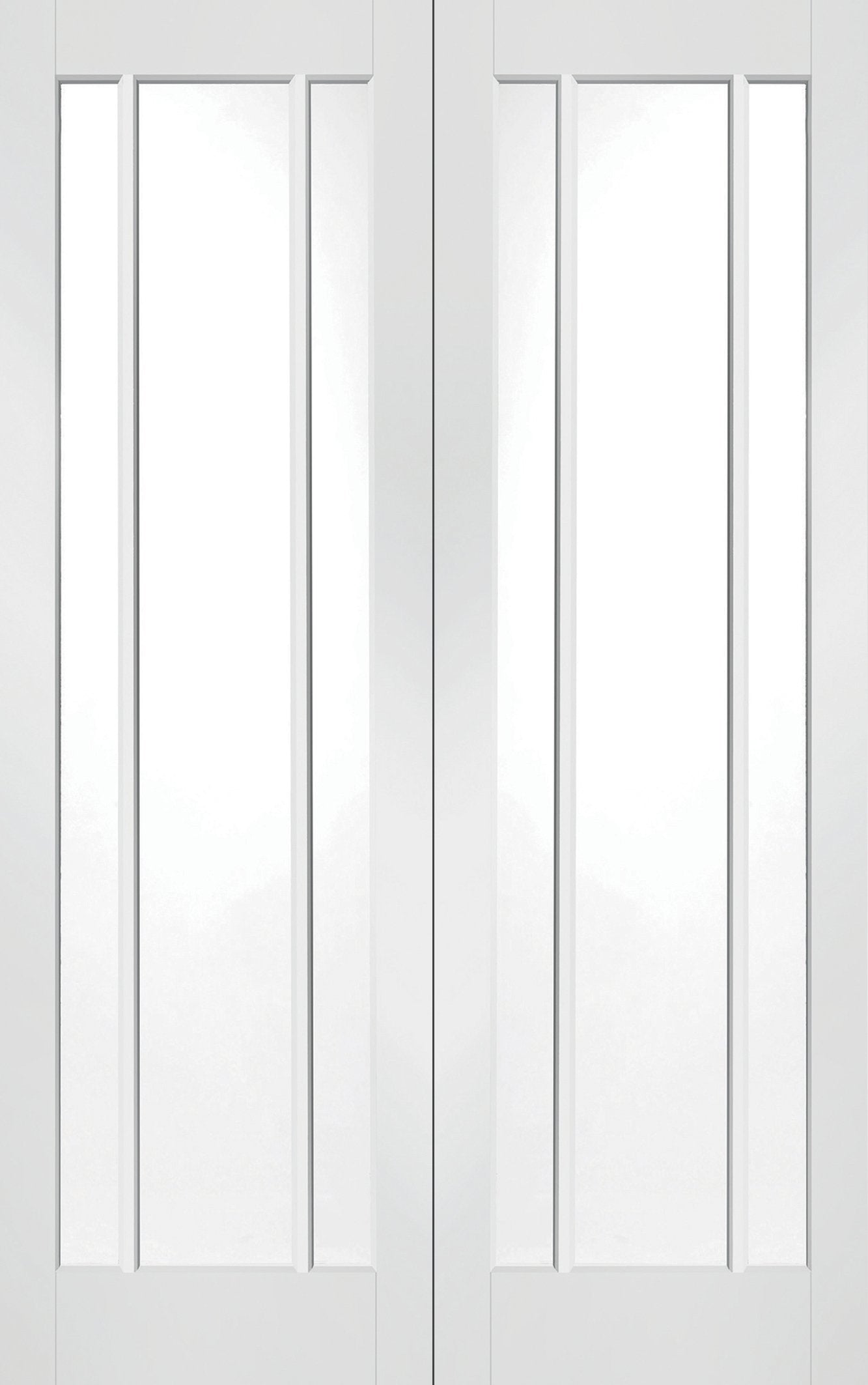 XL Joinery Worcester Door Pair with Clear Glass White Primed