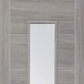 XL Joinery Palermo Clear Glazed White Grey Laminate Internal Door - Pre Finished