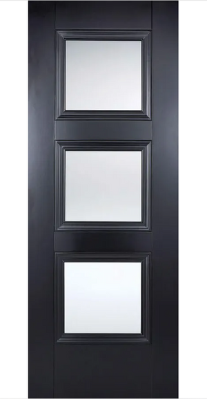 LPD Amsterdam Glazed Traditional Black Primed Internal Door