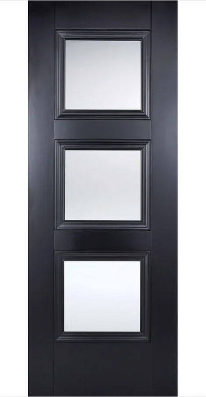 LPD Amsterdam Glazed Traditional Black Primed Internal Door