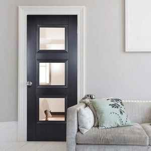 LPD Amsterdam Glazed Traditional Black Primed Internal Door