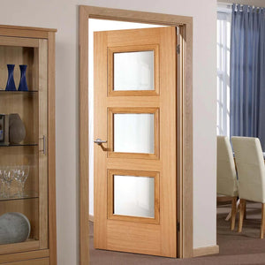 LPD Amsterdam Glazed Oak 3L Internal Door - Pre Finished