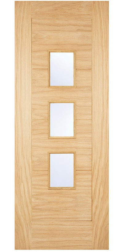 LPD Arta Glazed Oak External Door - Unfinished