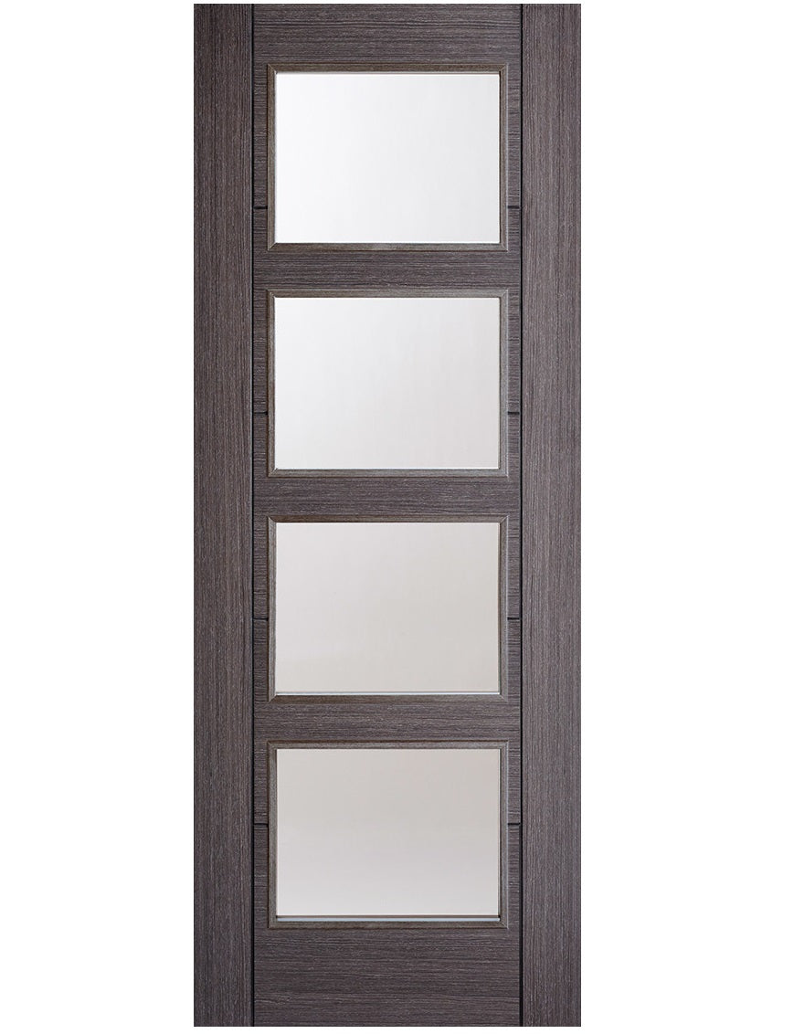 LPD Vancouver Ash Grey 4 Light Glazed Internal Door - Pre Finished