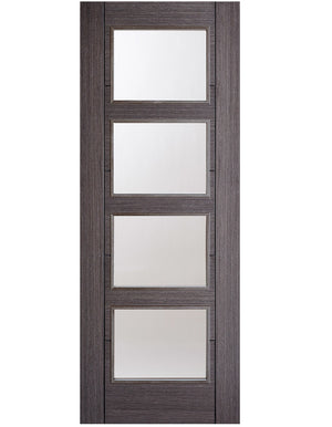 LPD Vancouver Ash Grey 4 Light Glazed Internal Door - Pre Finished