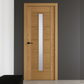 Mendes Corsica 18G Central Glazed Oak FD30 Fire Door - Pre Finished