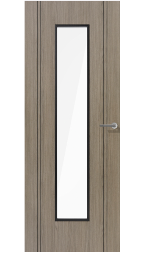 LPD Monaco Glazed Light Grey Laminate Internal Door - Fully Finished