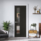 LPD Mexicano Black Offset Glazed Internal Door - Pre Finished