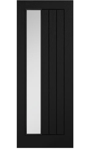 LPD Mexicano Black Offset Glazed Internal Door - Pre Finished