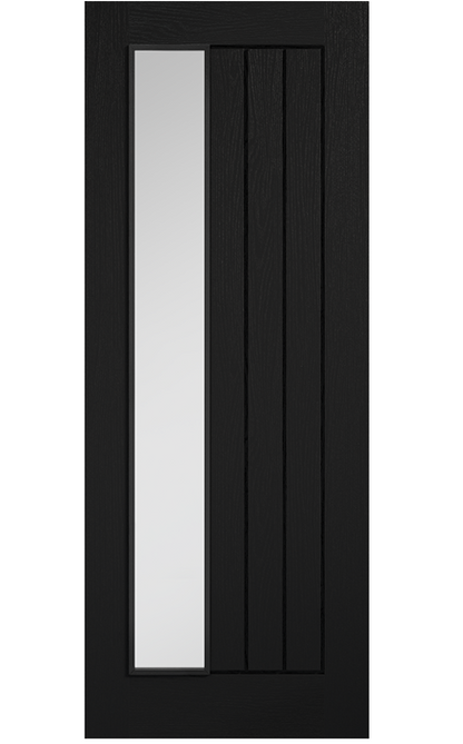 LPD Mexicano Black Offset Glazed Internal Door - Pre Finished