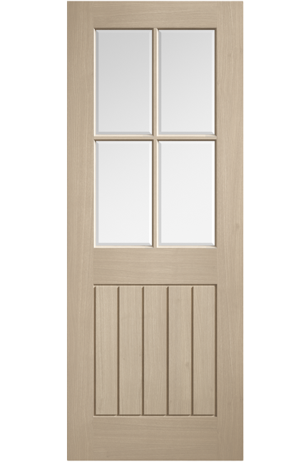 LPD Mexicano Blonde Oak 4 Light Glazed Internal Door - Pre Finished