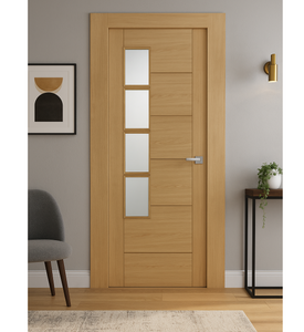 Mendes ISEO Deluxe Quarter Cut Offset 4 Light Internal Door - Pre Finished