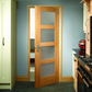 XL Joinery Shaker 4 Panel Obscure Glazed Internal Oak Door - Unfinished