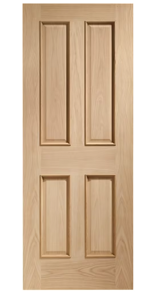 XL Joinery Victorian 4 Panel with Raised Mouldings Oak FD30 Fire Door - Unfinished