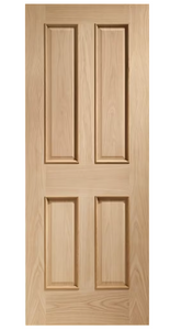 XL Joinery Victorian 4 Panel with Raised Mouldings Oak FD30 Fire Door - Unfinished