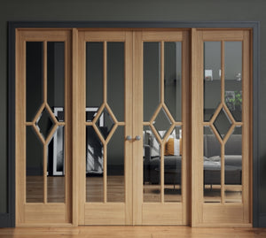 LPD Reims W8 Clear Glazed Oak Internal Room Divider - Pre Finished