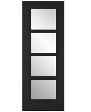 LPD Vancouver Charcoal Black 4 Light Glazed Internal Door - Pre Finished
