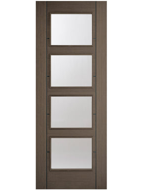 LPD Vancouver Chocolate Grey 4 Light Glazed Internal Door - Pre Finished