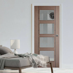 LPD Vancouver Chocolate Grey 4 Light Glazed Internal Door - Pre Finished