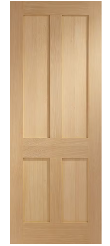 XL Joinery Victorian Shaker 4 Panel Oak Internal Door - Unfinished