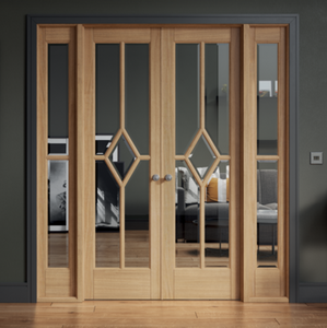 LPD Reims W6 Clear Glazed Oak Internal Room Divider - Pre Finished