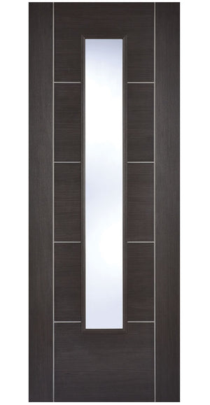 LPD Vancouver Glazed Dark Grey Laminate Internal Door - Fully Finished
