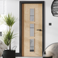 LPD Sofia Glazed 3L Oak Internal Door - Pre Finished