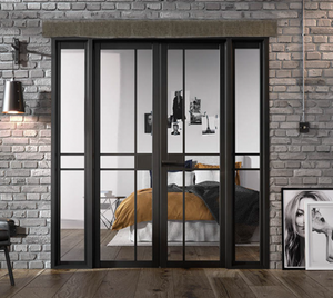 LPD Greenwich W6 Clear Glazed Crittall Style Black Internal Room Divider - Pre Finished