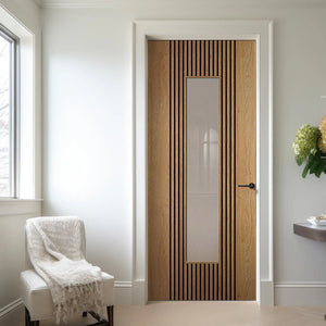 LPD Sydney Glazed Modern Oak Internal Door - Pre Finished