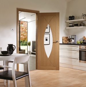 XL Joinery Pasaro Clear Glazed Internal Oak Door - Pre Finished