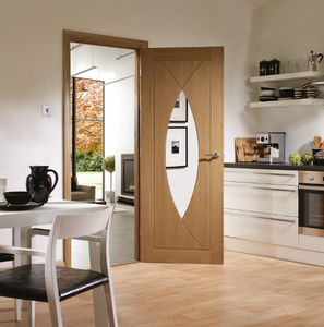 XL Joinery Pesaro Clear Glazed Internal Oak Door - Pre Finished