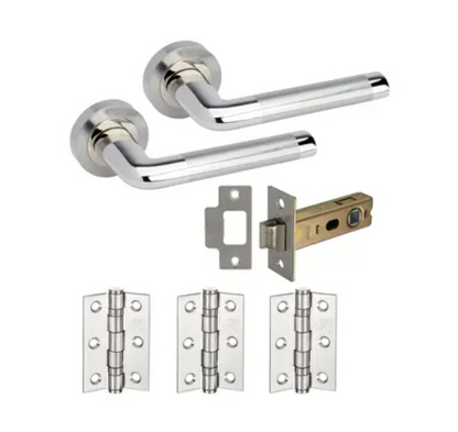 JB Kind Atlanta Satin & Polished Chrome Handle Latch Pack