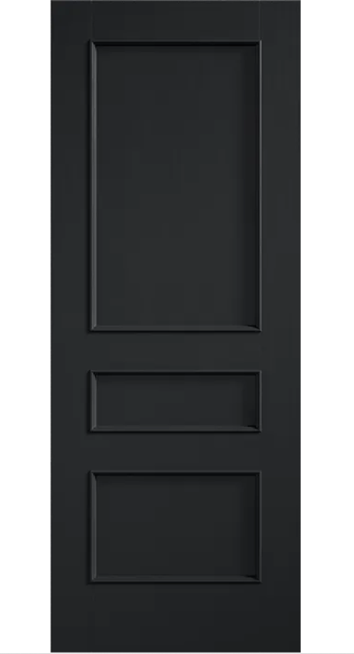 LPD Toledo 3 Panel Traditional Black FD30 Fire Door - Pre Finished