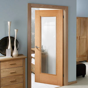 LPD Eindhoven Glazed Oak 1L Internal Door - Pre Finished