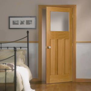 LPD DX 30's Style Glazed Oak Internal Door - Unfinished