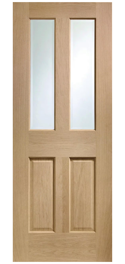 XL Joinery Malton Clear Bevelled Glazed Oak Internal Door - Pre Finished