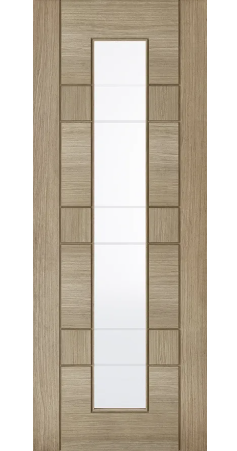 LPD Edmonton Glazed Light Grey Oak Internal Door - Pre Finished
