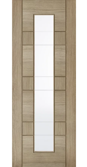 LPD Edmonton Glazed Light Grey Oak Internal Door - Pre Finished