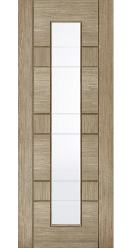 LPD Edmonton Glazed Light Grey Oak Internal Door - Pre Finished