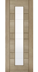 LPD Edmonton Glazed Light Grey Oak Internal Door - Pre Finished