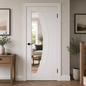 LPD Girona Clear Glazed White Primed Internal Door