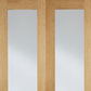 LPD Pattern 20 Clear Glazed Oak Internal Door Pairs - Unfinished