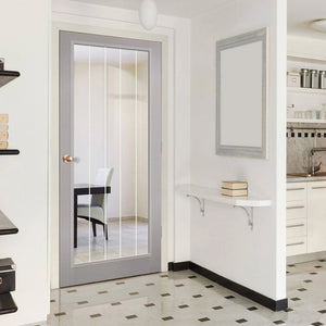 LPD Textured Vertical 1 Light Grey Internal Door - Fully Finished