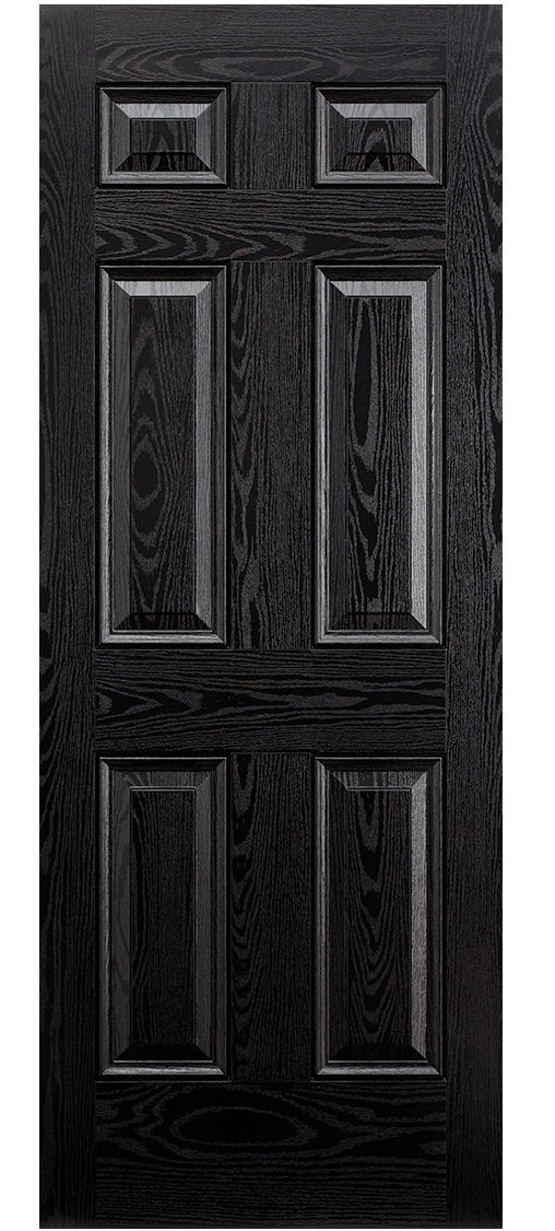 LPD Colonial Black / White GRP External Door