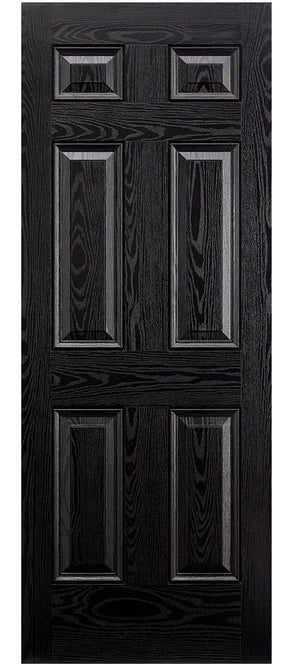 LPD Colonial Black / White GRP External Door