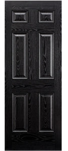 LPD Colonial Black / White GRP External Door