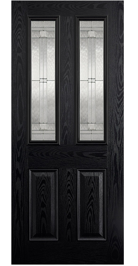 LPD Malton Glazed Black / White GRP External Door