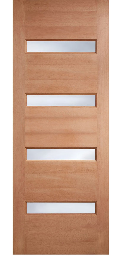 LPD Balham Frosted Glazed Hardwood External Door - Unfinished